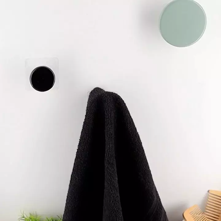 Patère adhésive (D8,5 cm) Easy Chic Noire 2