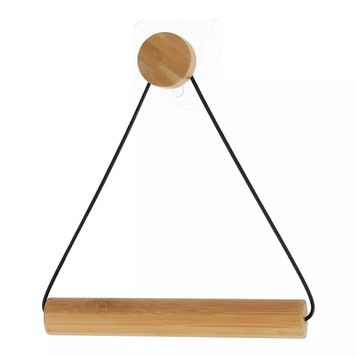 Toilettenpapierhalter zum Kleben Metall & Bambus Easy Chic Schwarz 3