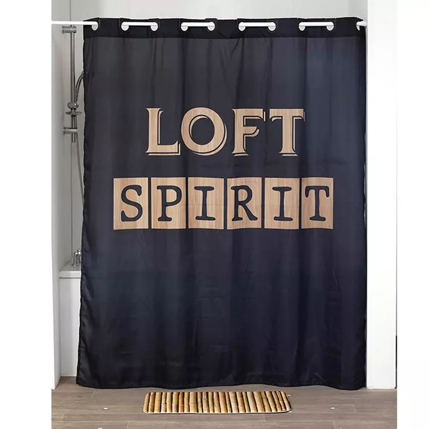 Rideau de douche (200 cm) Mekong Noir 1