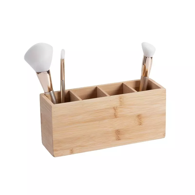 Organizer 4-Fächer aus Bambus Naturfarben 1