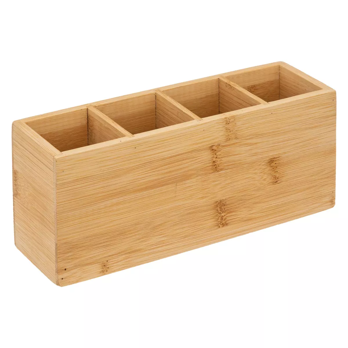 Organizador maquillaje con 4 compartimentos en Bambú 2
