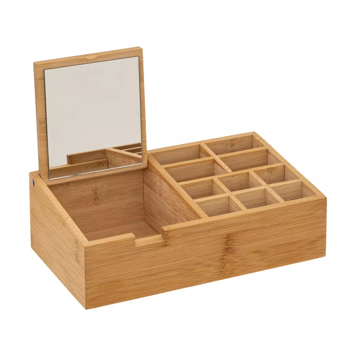 Organizador con Espejo y 10 compartimentos Bambú 2