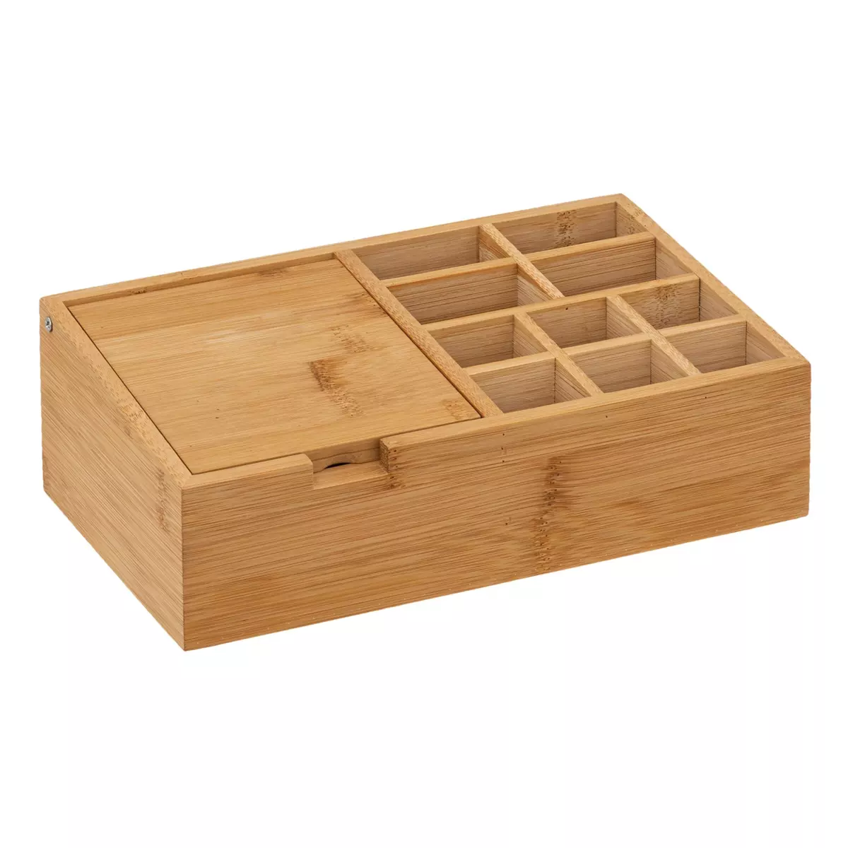 Organizer 10-Fächer mit Spiegel Bambus Naturfarben 3