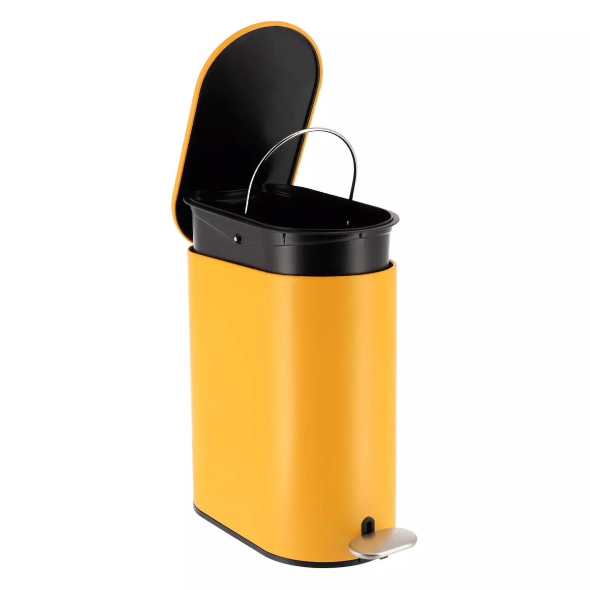 Treteimer mit Absenkautomatik Black Line Ockergelb 4
