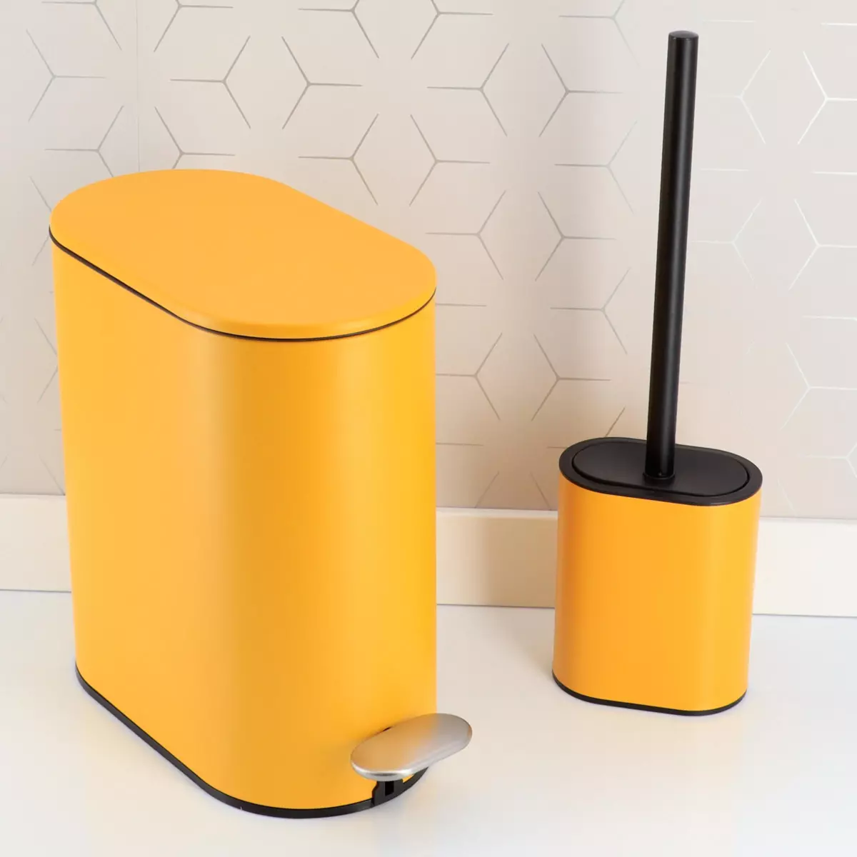 Brosse WC à tête plate Black Line Ocre/Noir 2