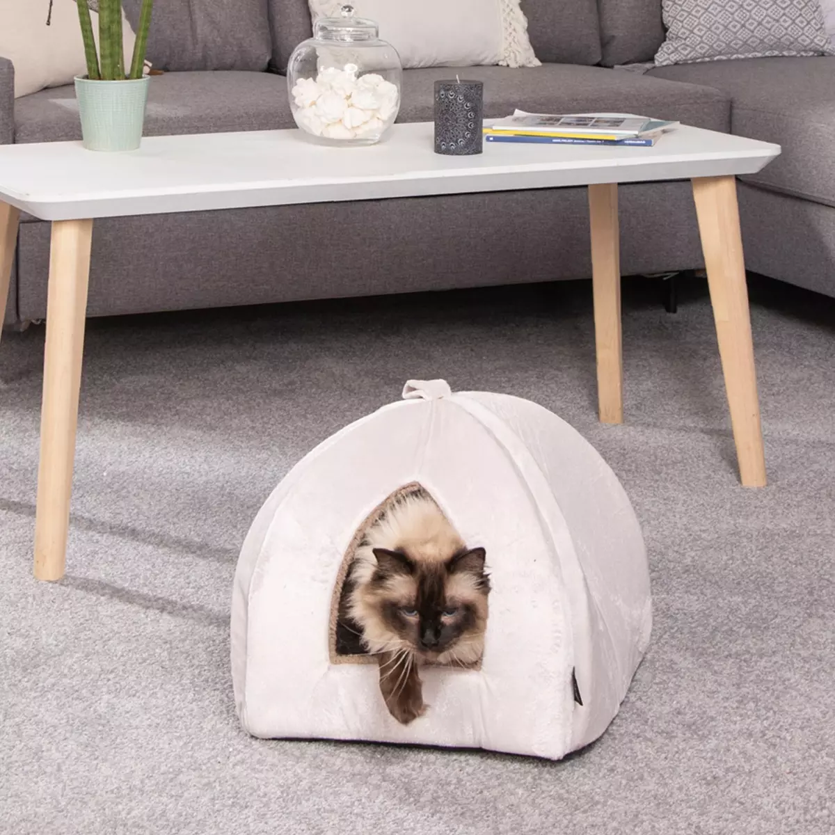Kattenmand tent Sweet Cat L35 cm Ecru 1