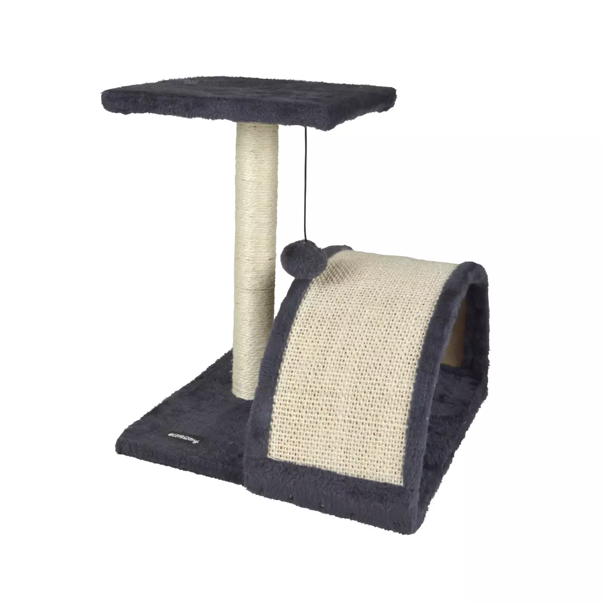 Kratzbaum mit Spielzeug & Tunnel Anthrazitgrau 2