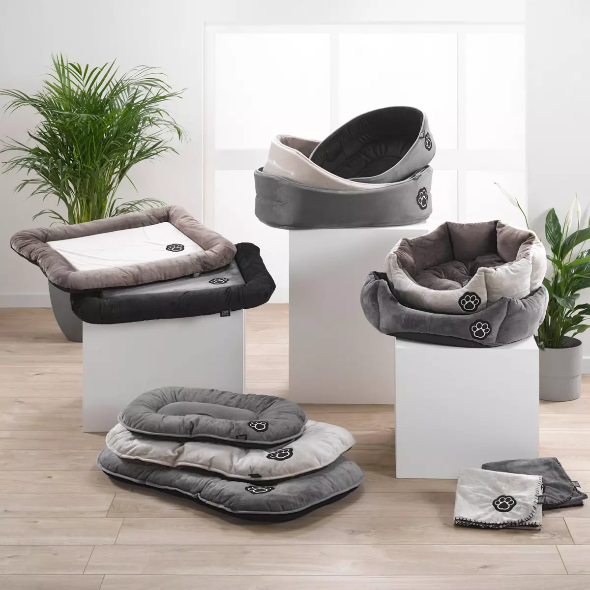 Vlok matras omkeerbaar (hond & kat) Patchy L69 cm Hazelnootkleur/Beige 2