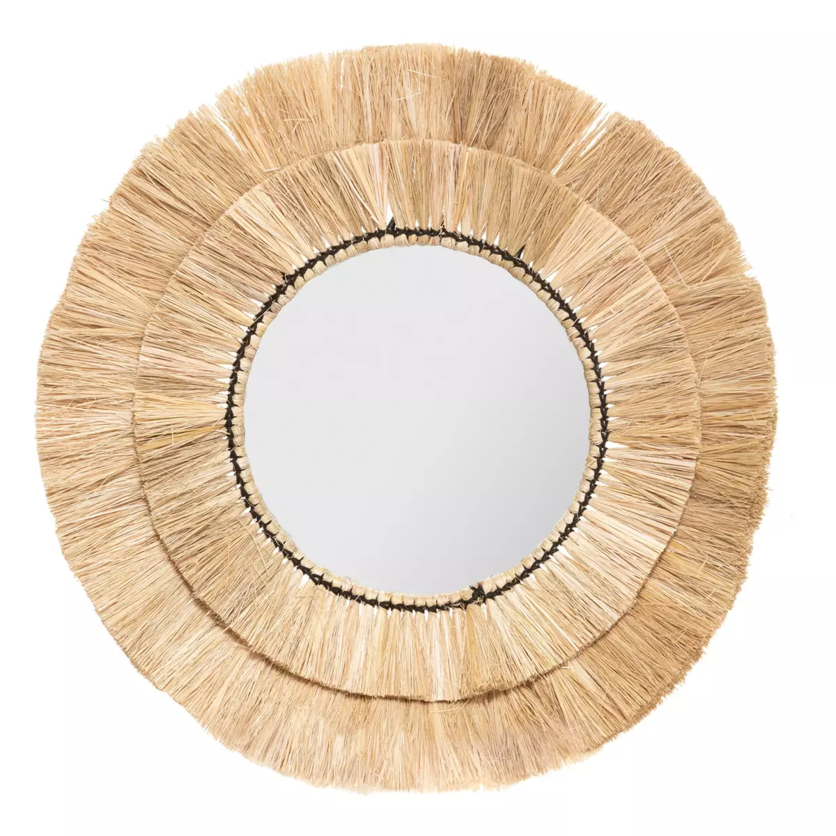 Lotto di 3 specchi rafia Alba Beige 7