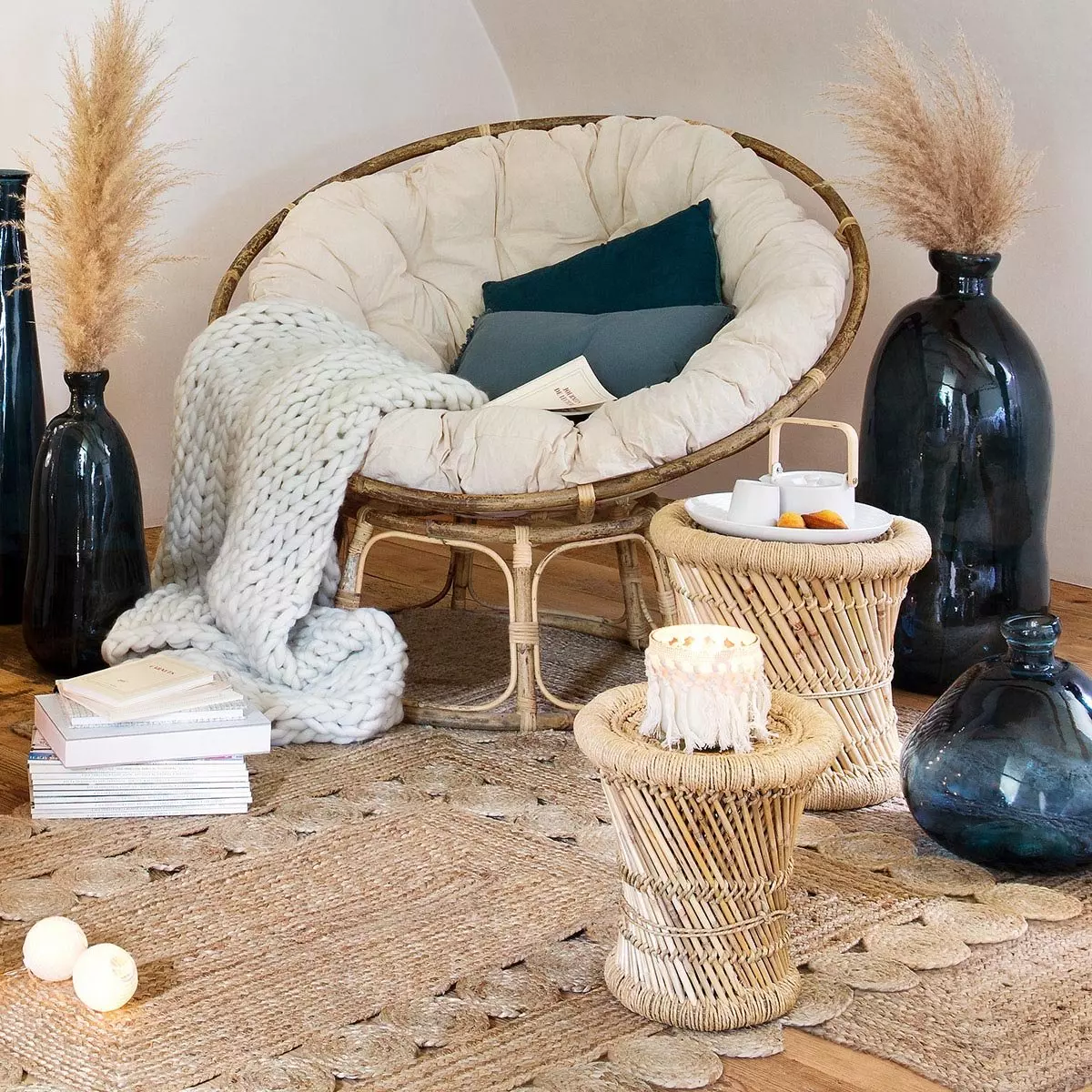 Lote de 2 mesas auxiliares Cuerda Natural 4