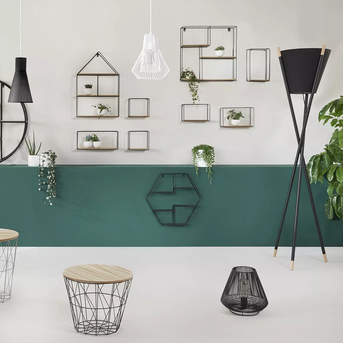 4er Set Wandregale Angela Schwarz 2