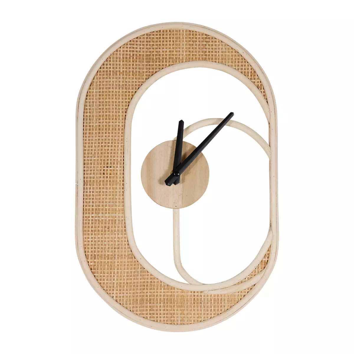 Reloj de pared en ratán  Luna Beige 1