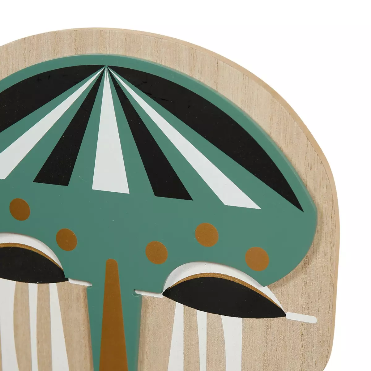 Masque en bois Visage Vert 3