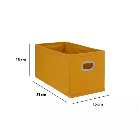 Cesta de almacenaje (15 x 31 cm) Helena Amarillo Mostaza 3