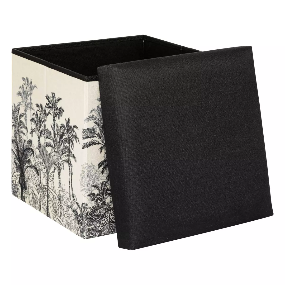 Puf Plegable Benicio Blanco y Negro 3