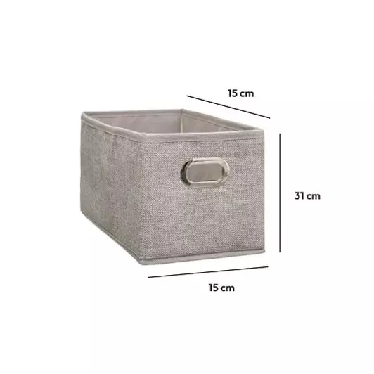 Panier de rangement (15 x 31 cm) Helena Beige chiné 2