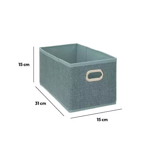 Panier de rangement (15 x 31 cm) Helena Bleu pétrole chiné 3