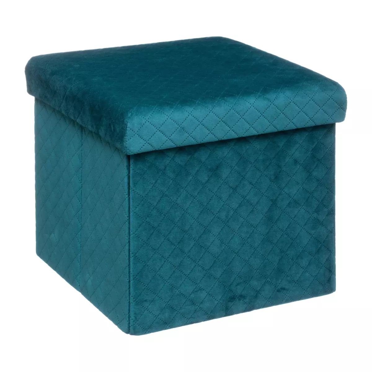 Pouf pliant Velours Jack Bleu 1