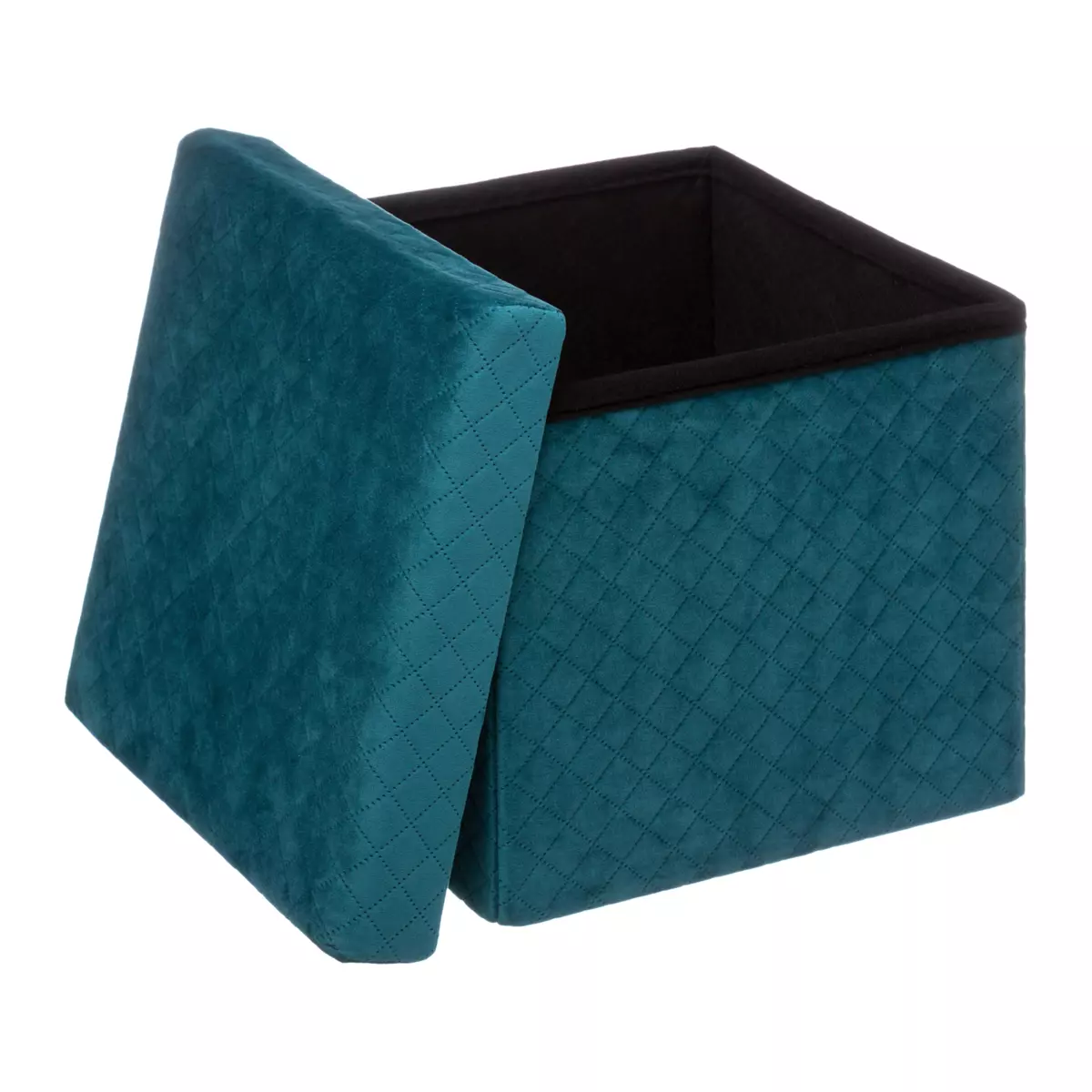 Pouf pliant Velours Jack Bleu 2