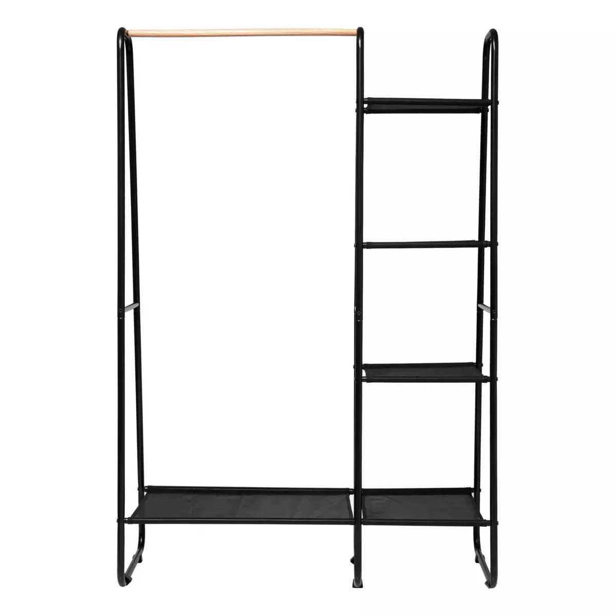 Kledingrek met planken Artemis Zwart 2