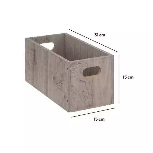 Boite de rangement (15 x 31 x 15 cm) Mano Grise 3