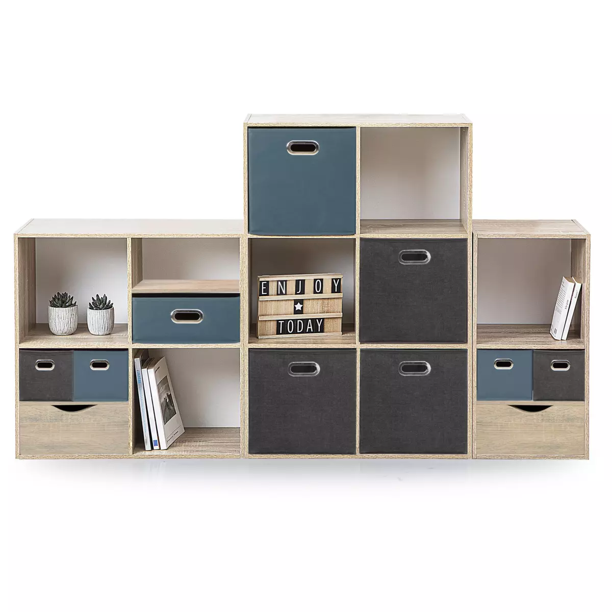 Panier de rangement (15 x 31 cm) Helena Gris anthracite 2