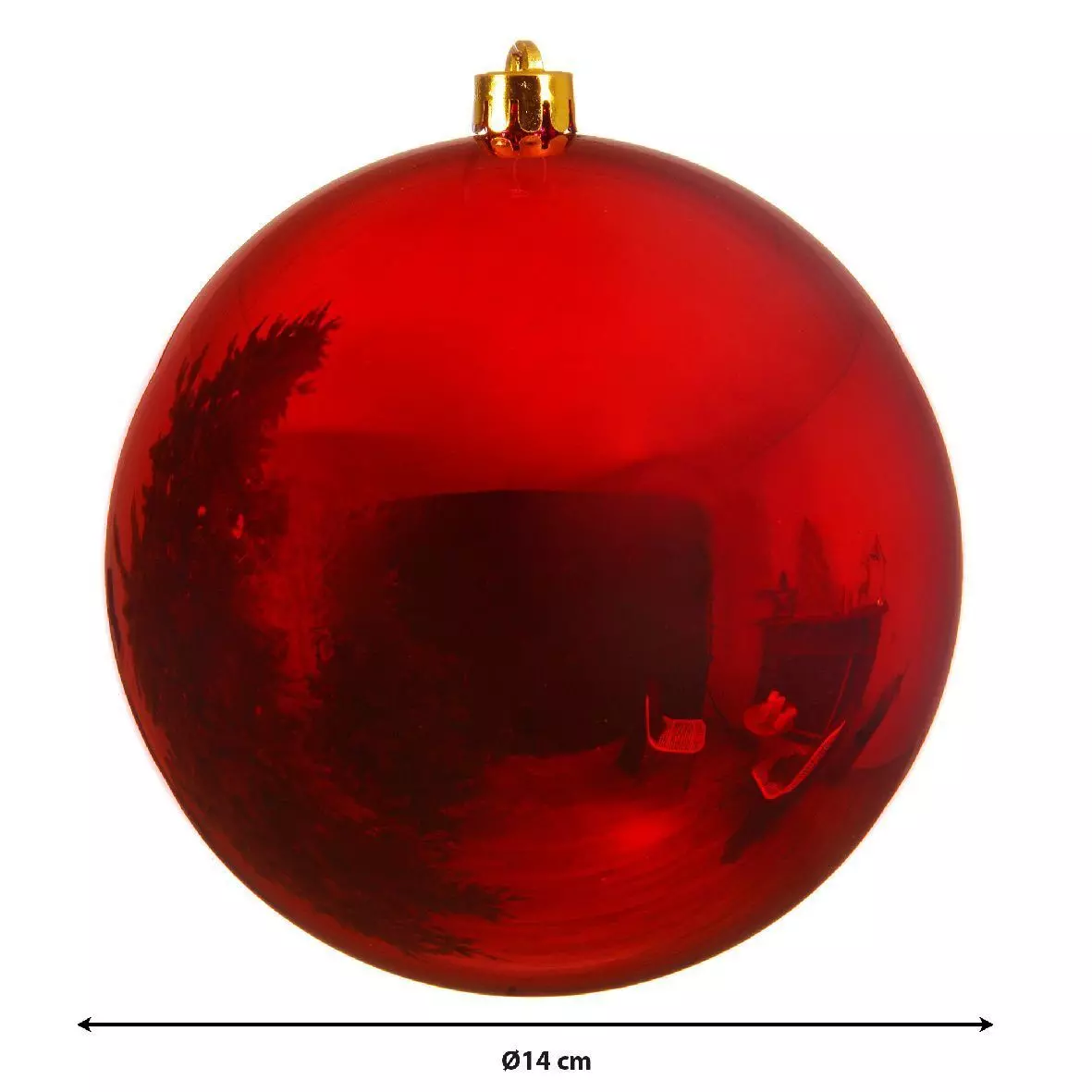 Weihnachtskugel (D140 mm) Alpin Rot 3