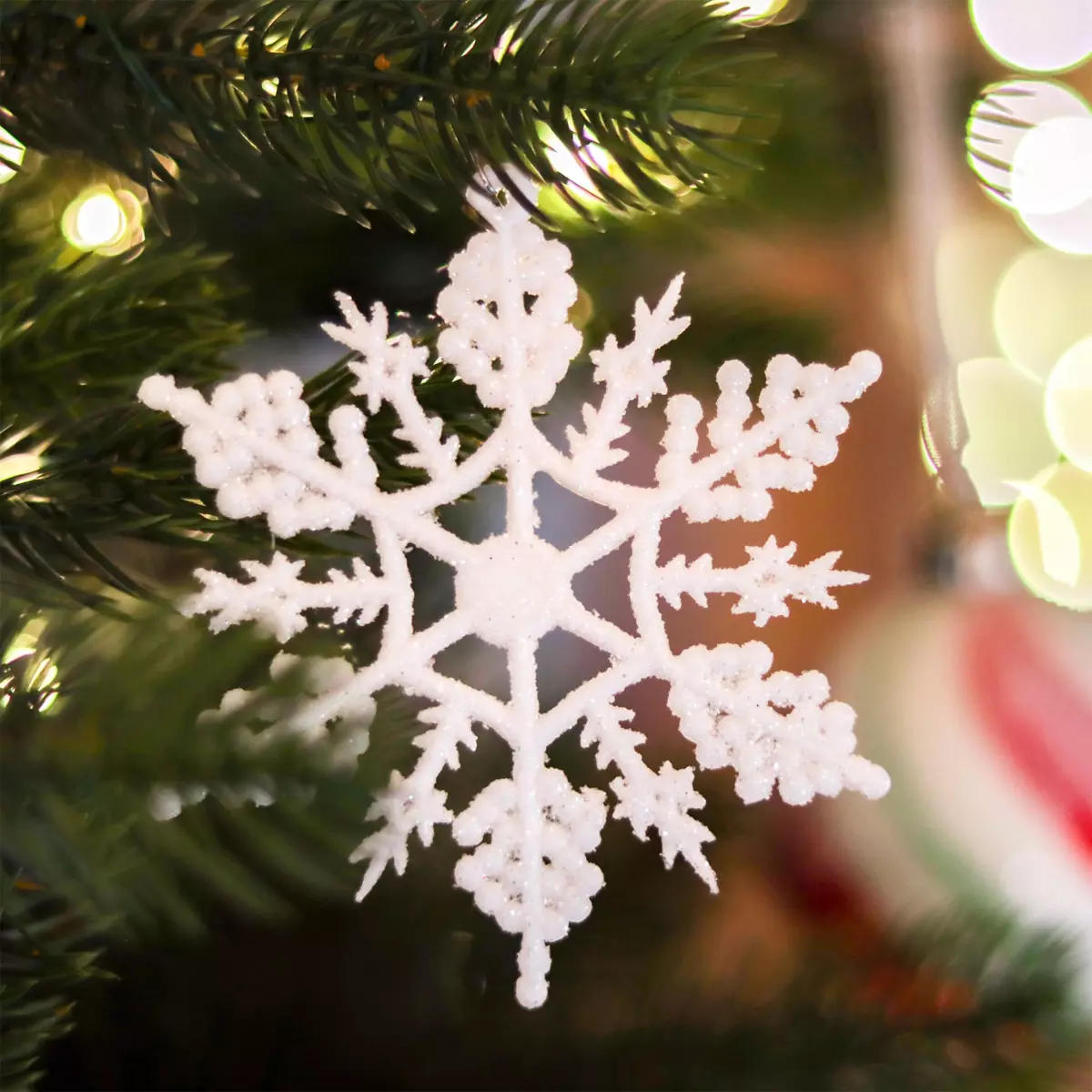 Lotto di 12 stelle di Natale da appendere Morzine Bianco 1