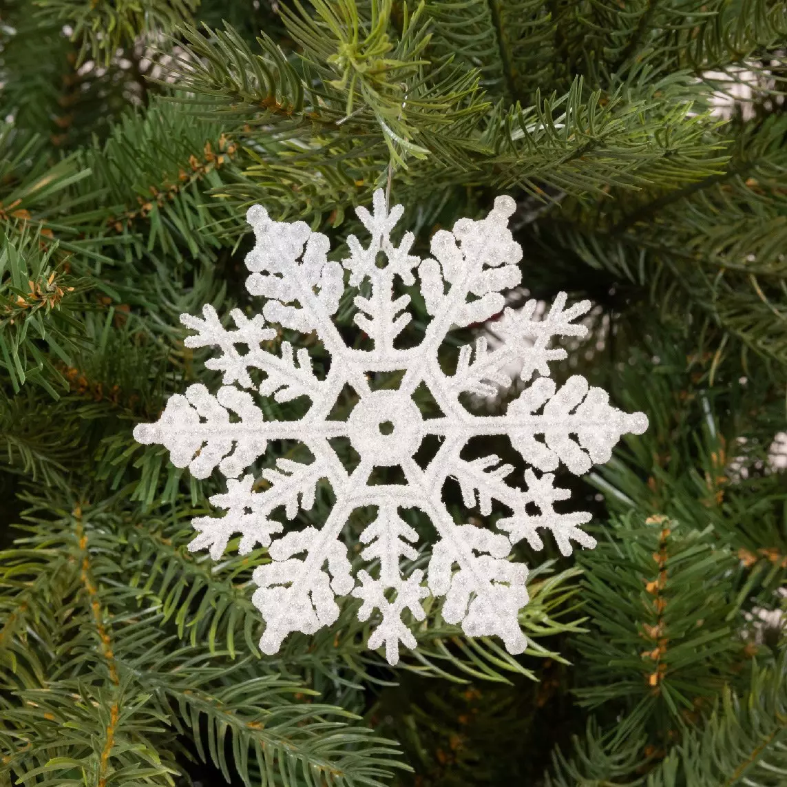 Lotto di 12 stelle di Natale da appendere Morzine Bianco 3