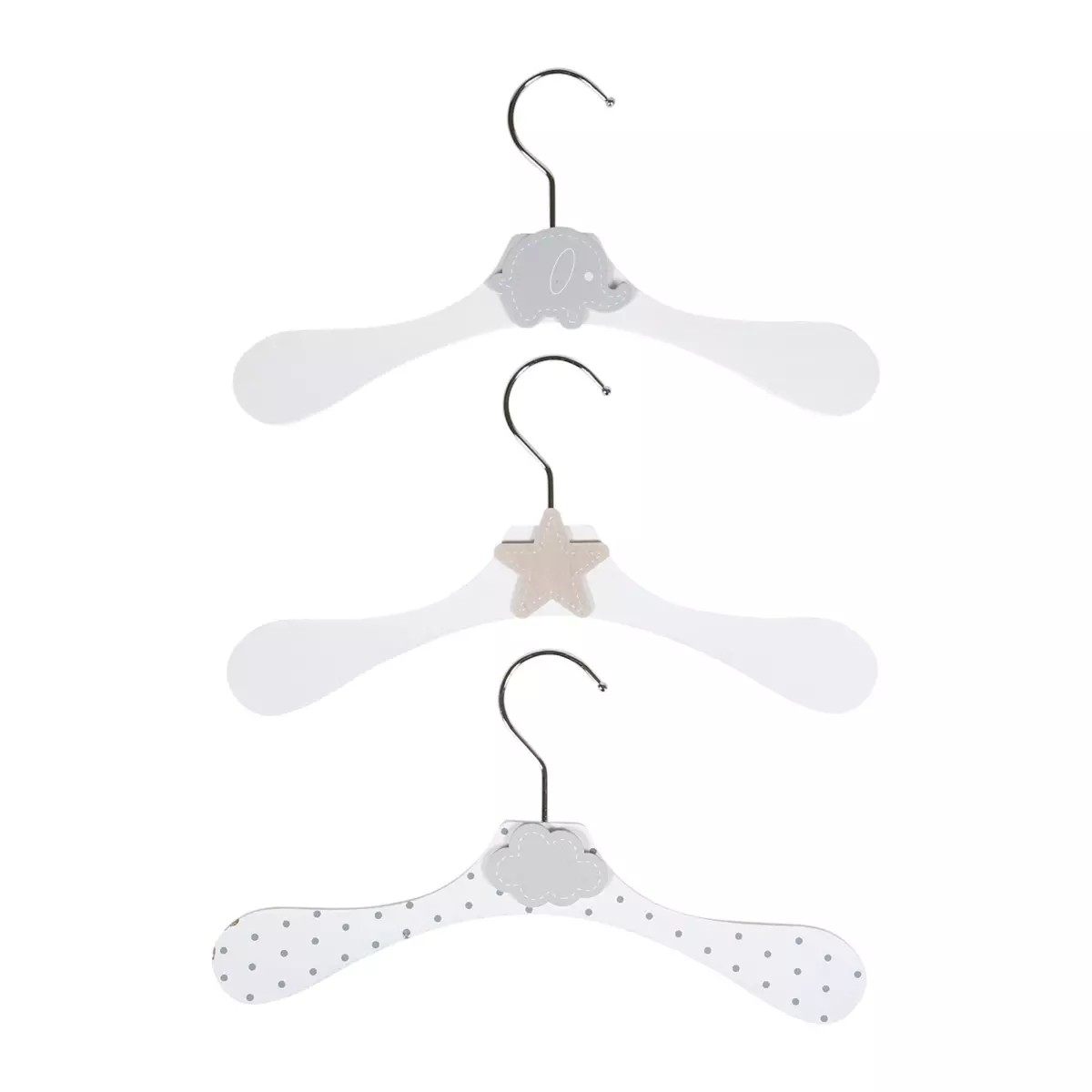 Lot de 3 cintres Gris 1