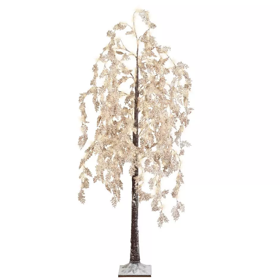 Salice piangente luminoso Fiore bianco Alt. 200 cm Bianco 4