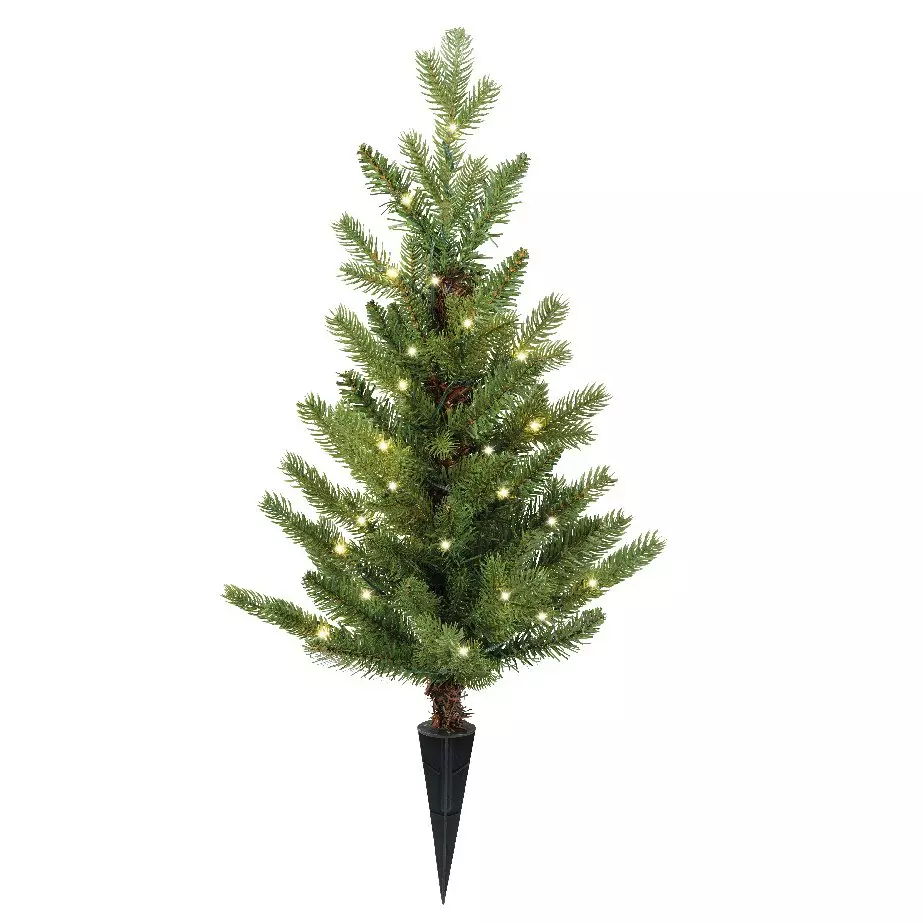 Künstlicher Weihnachtsbaum mit Beleuchtung Allix zum in den Boden Stecken H60 cm Warmweiß
