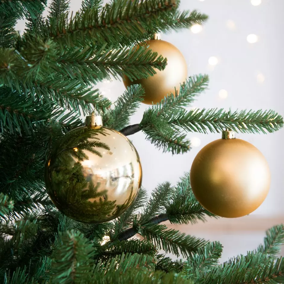 Lot de 4 boules de Noël (D100 mm) Alpine Or 2