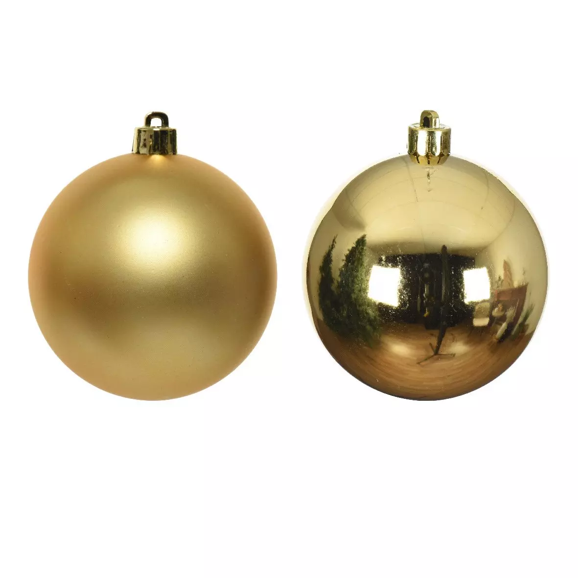 12er Set Weihnachtskugeln (D60 mm) Alpine Gold