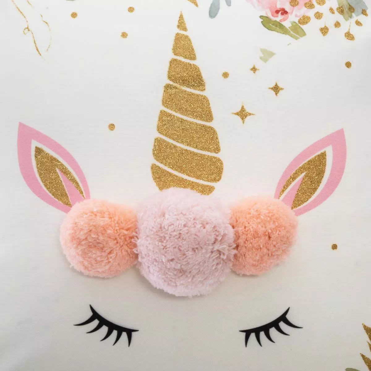 Coussin enfant (40 cm) Licorne Pompons Multicolore 3