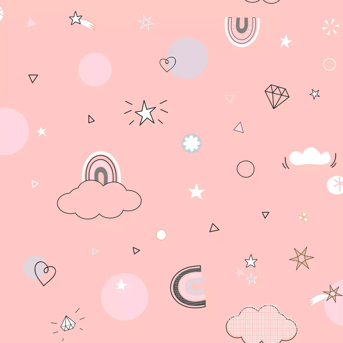 Housse de couette et une taie enfant coton (140 cm) Licorne Rose 5