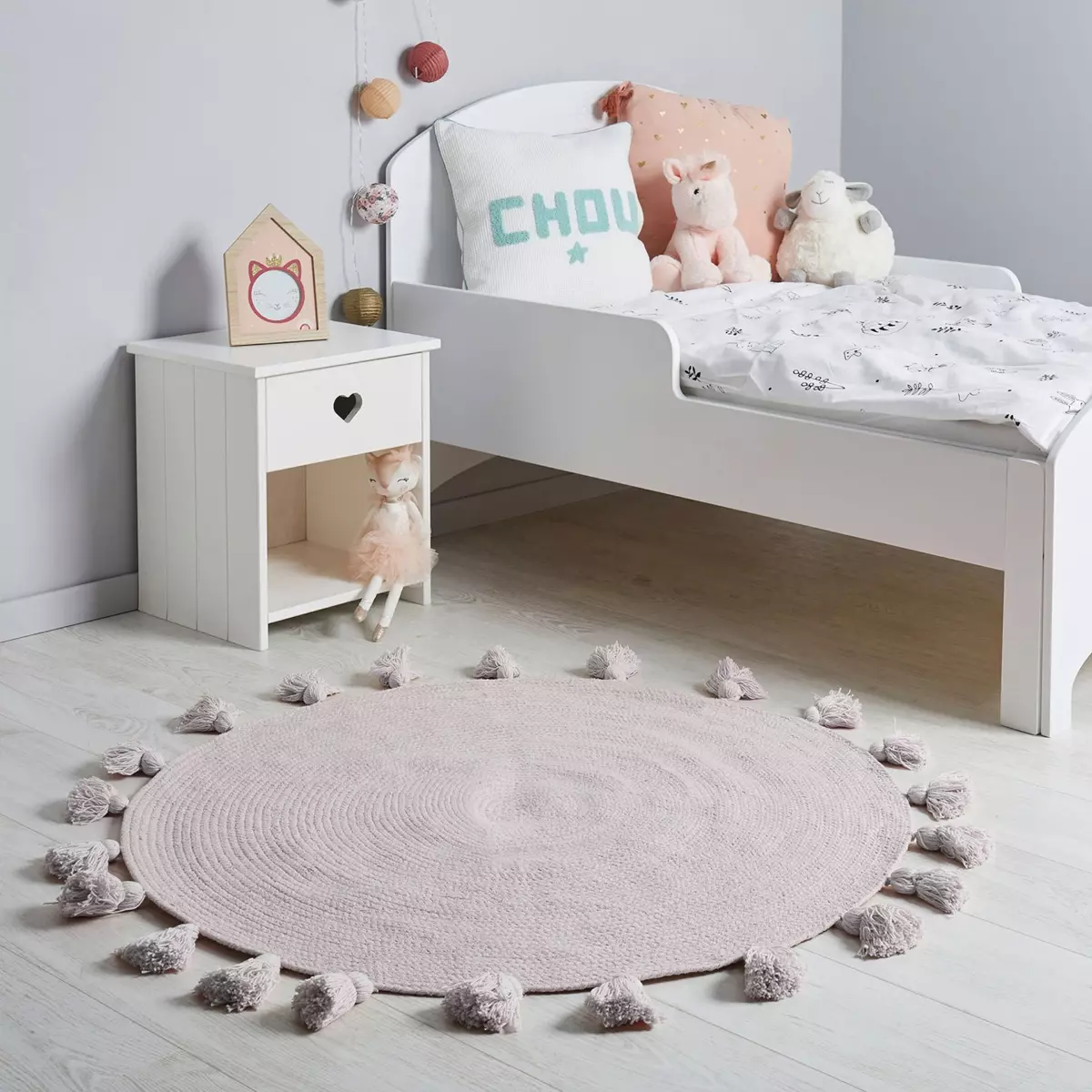 Tapis coton enfant (90 cm) Lou Gris
