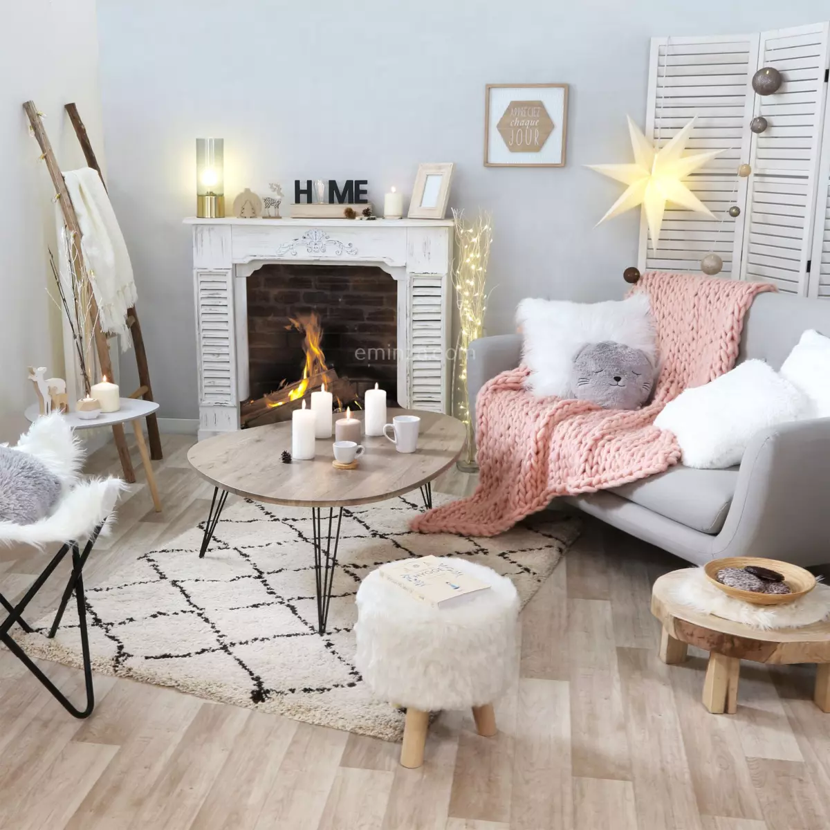 Coussin fausse fourrure enfant Chat Gris 2