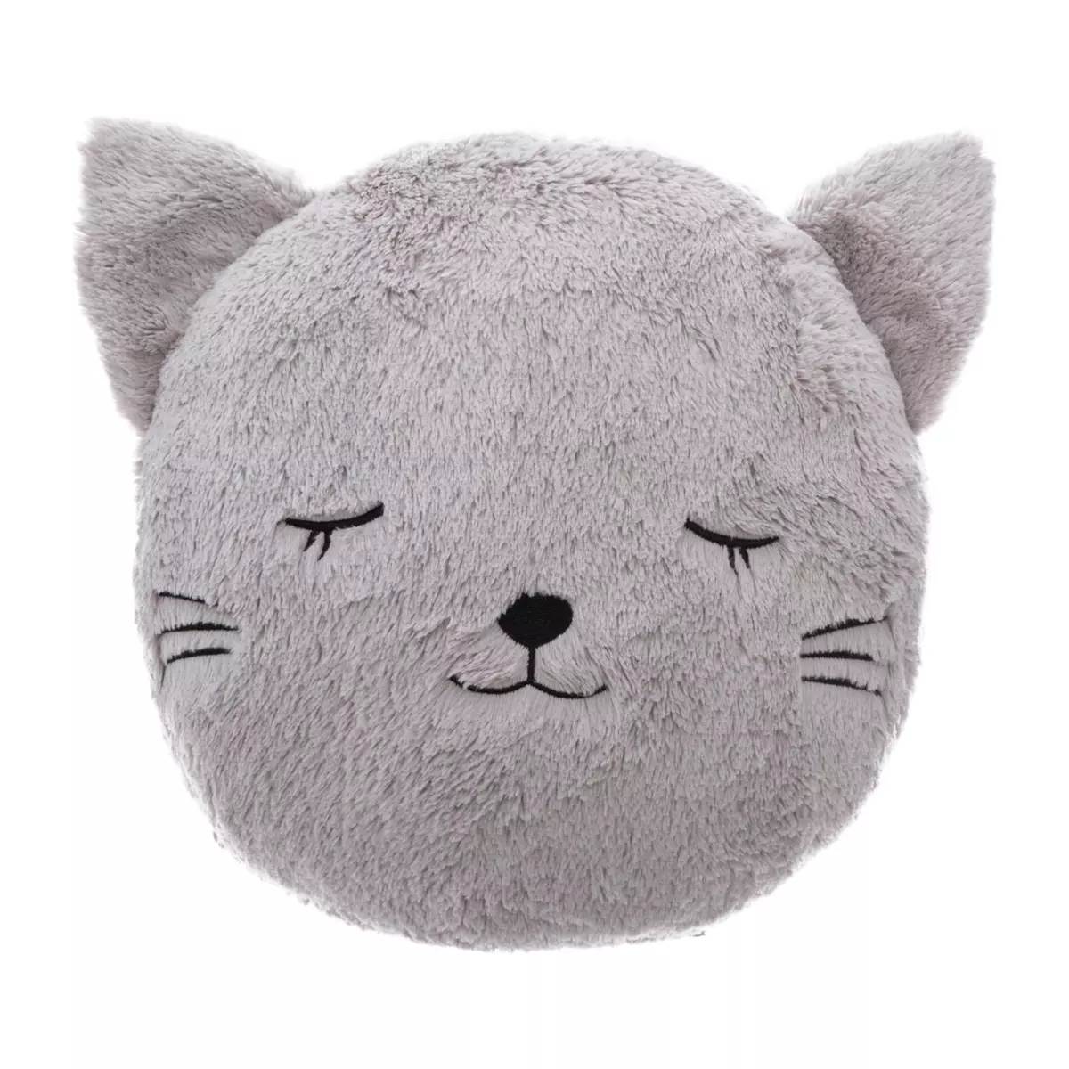 Coussin fausse fourrure enfant Chat Gris 3