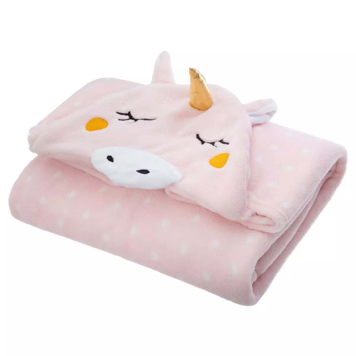 Plaid à capuche enfant Licorne Rose 3