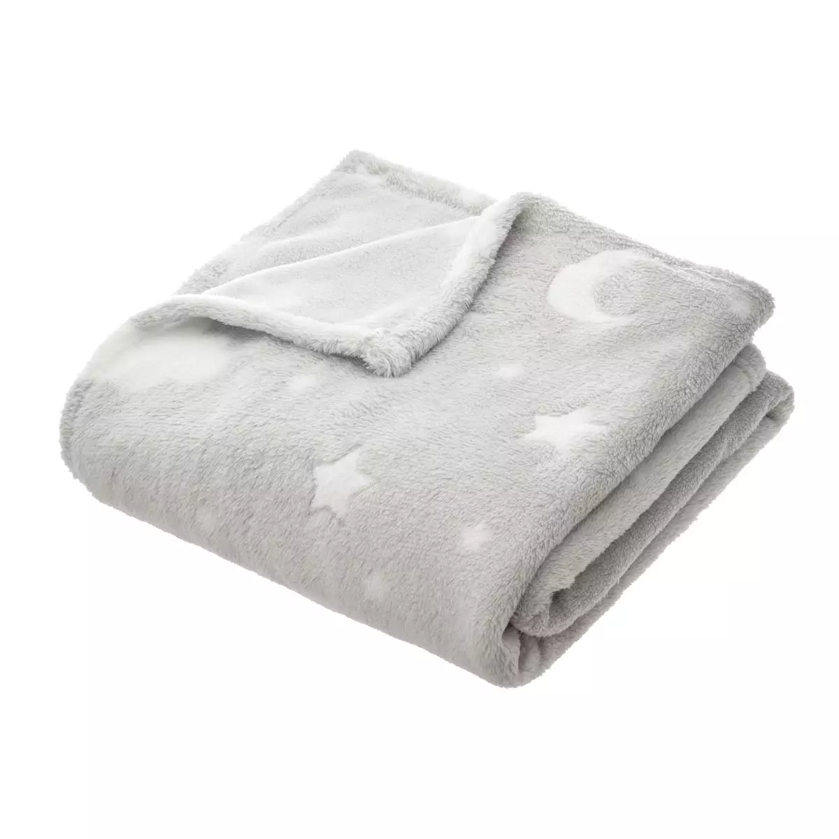 Fosforescerende børnefleeceplaid (125 x 150 cm) Mælkevejen Lys grå