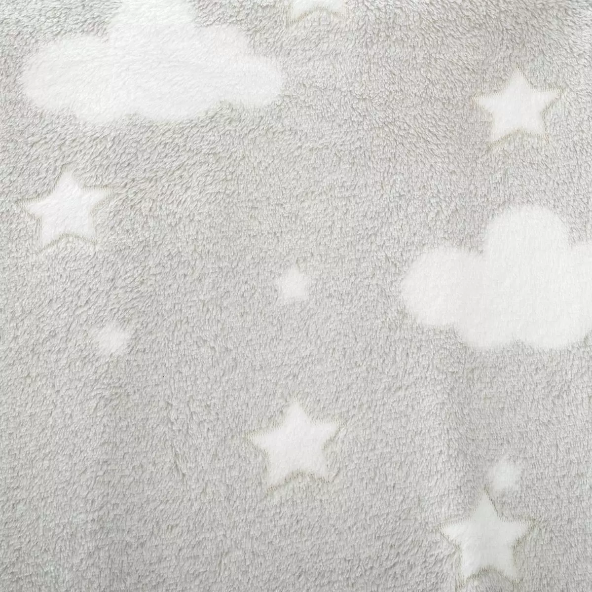 Fosforescerende børnefleeceplaid (125 x 150 cm) Mælkevejen Lys grå