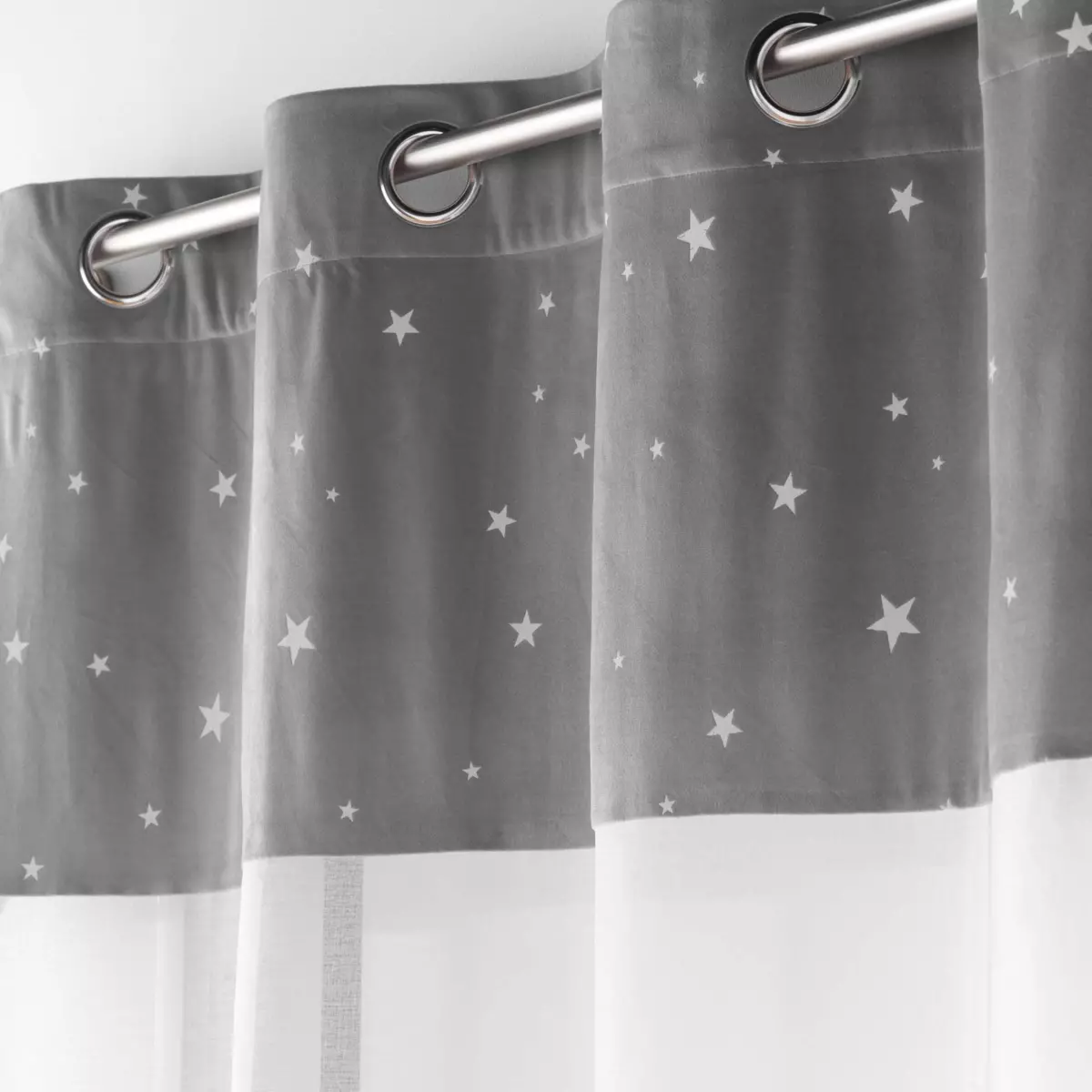 Voilage phosphorescent enfant (140 x 240 cm) Moonlight Gris 3