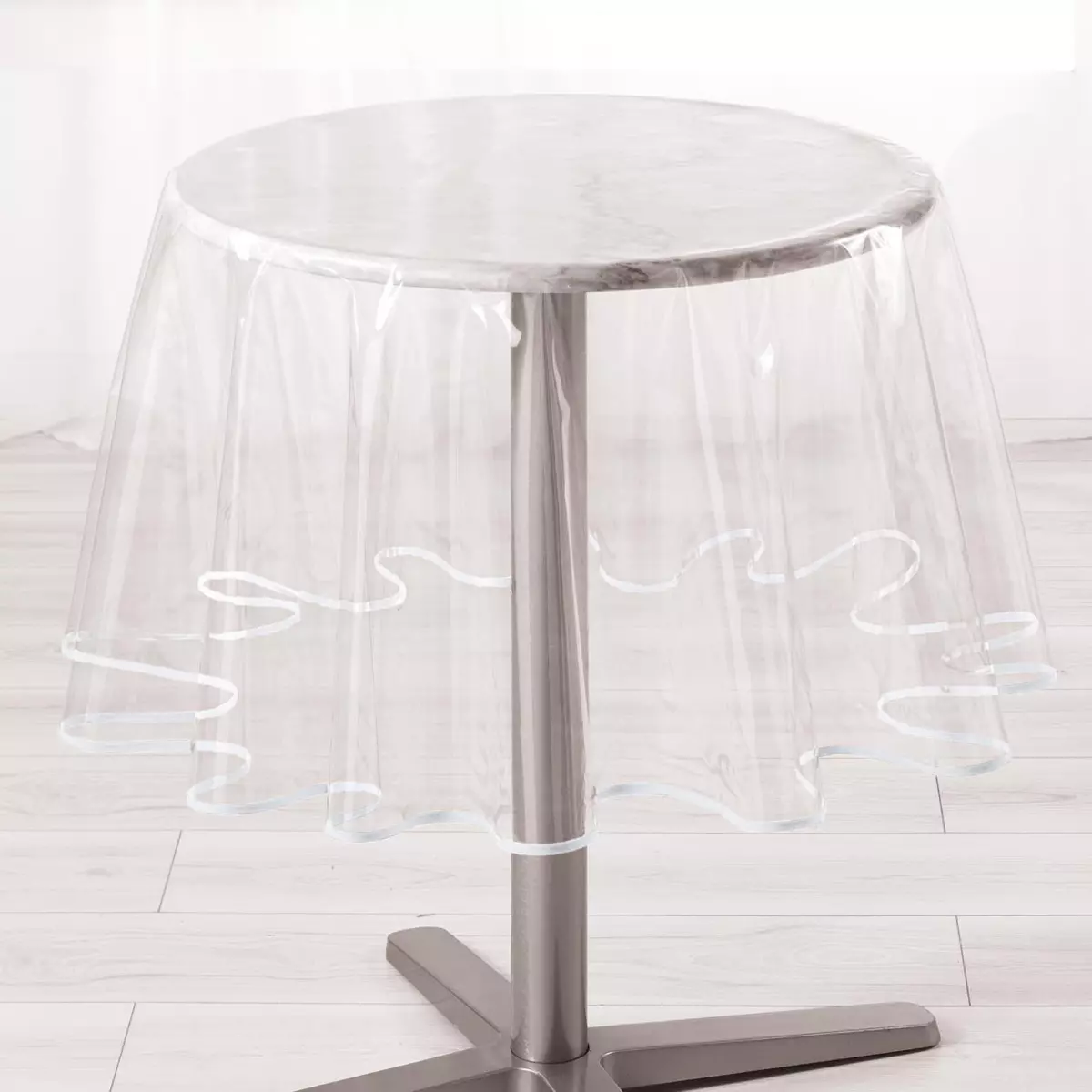 Runde Tischdecke (D180 cm) PVC Outdoor Weiß 1
