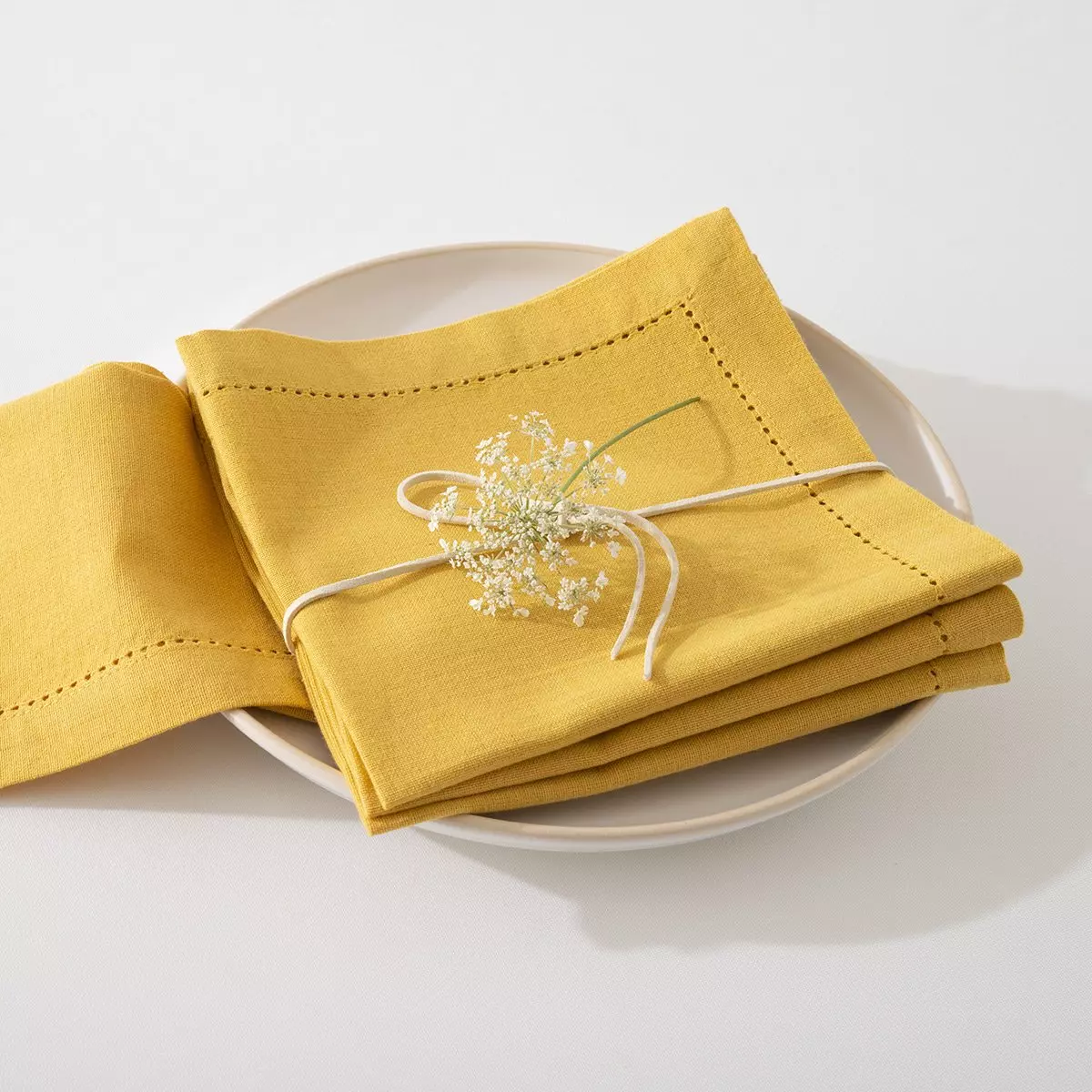 Lot de 4 serviettes Chambray Ocre 1