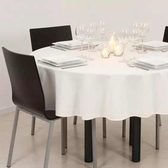Nappe ronde anti tache (D180 cm) Lina Ivoire 1
