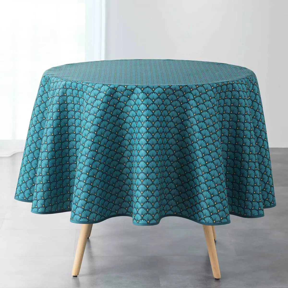 Nappe ronde anti tache (D180 cm) Artchic Bleue 2