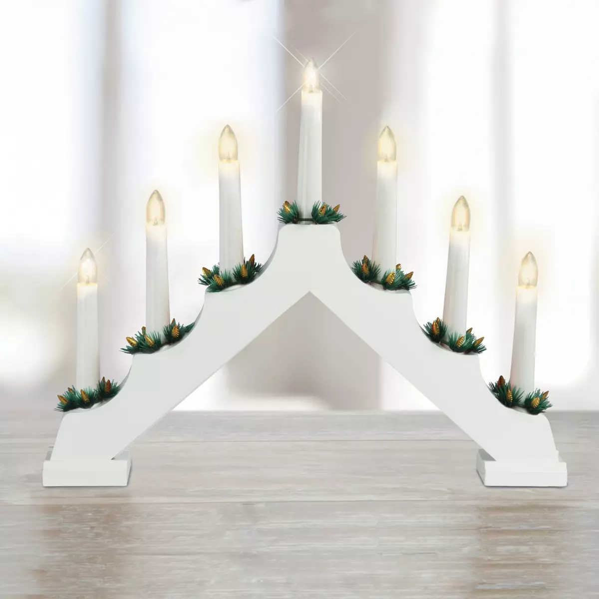 Candelabro luminoso Minuteur Blanco 1