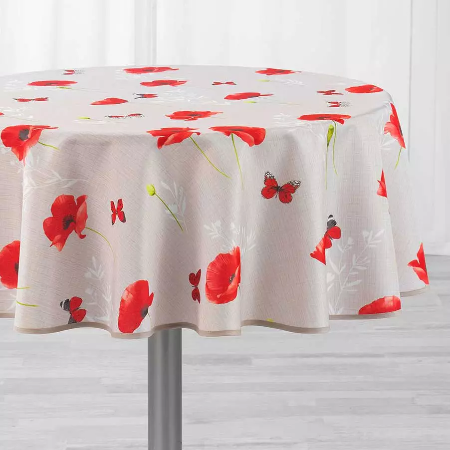 Nappe ronde (D180 cm) Sweet Poppy Rouge 3