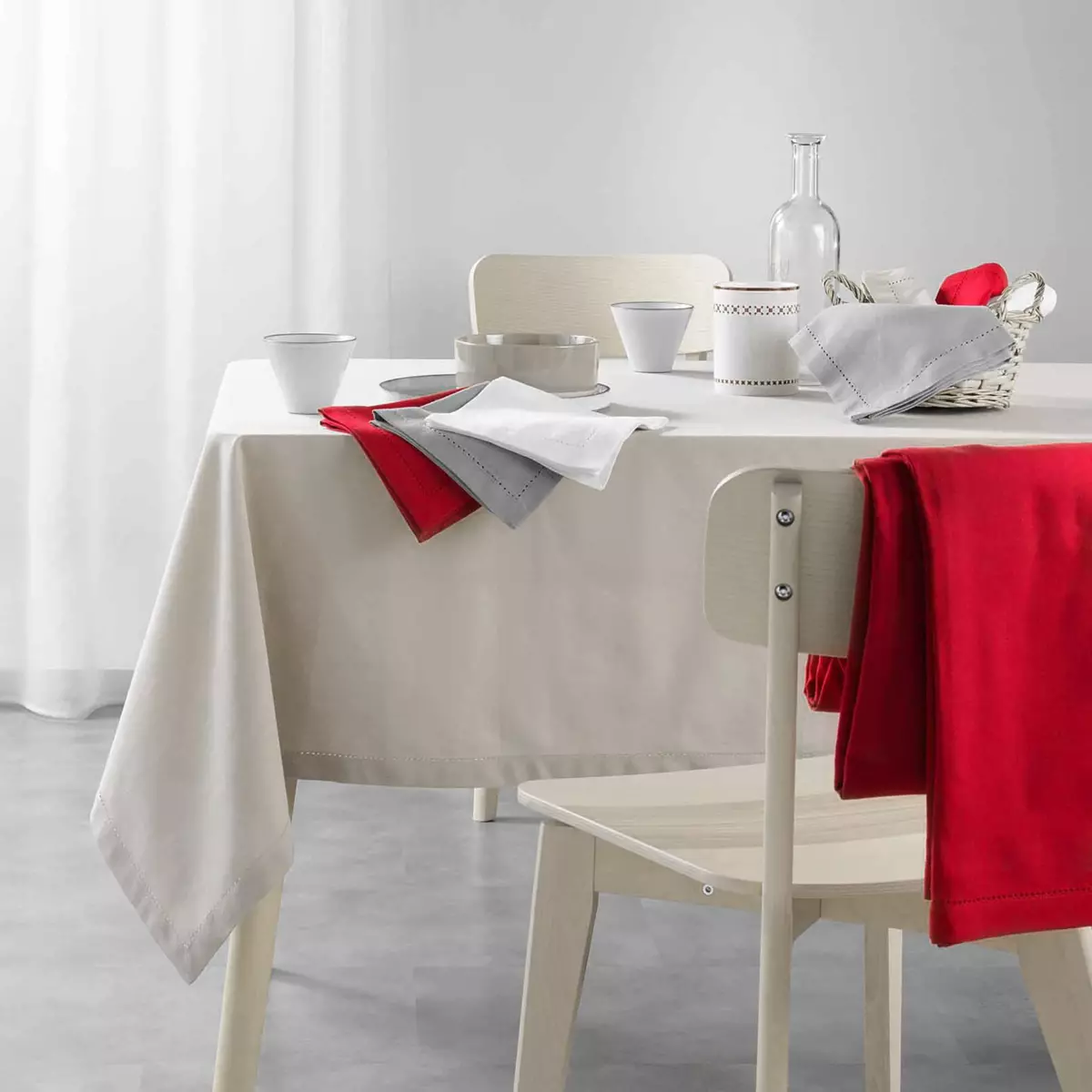 Lot de 3 serviettes (40 cm) Charline Beiges 3